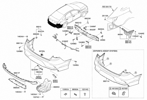 2018 Hyundai Sonata Wiring Harness-BWS Extension Diagram for 91895-C2050