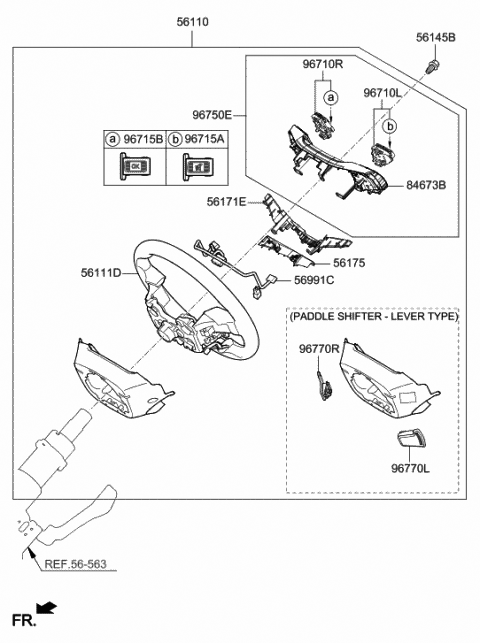 2019 Hyundai Sonata Switch Assembly-Steering Wheel Remote Diagram for 96750-C1071-VCA