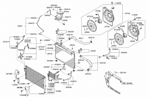 2011 Hyundai Veracruz Insulator-Radiator Mounting,Lower Diagram for 25336-2B000