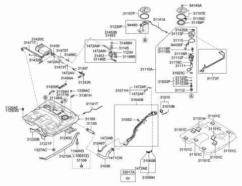 2010 Hyundai Veracruz Bolt Diagram for 11254-06166-B