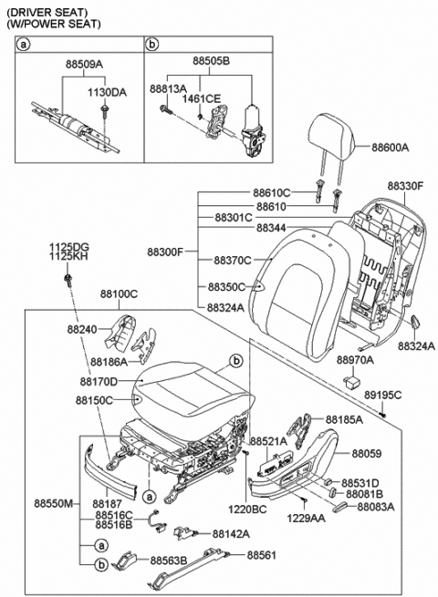 2008 Hyundai Veracruz Recliner Cover-Front Seat RH Diagram for 88275-3J000-6T