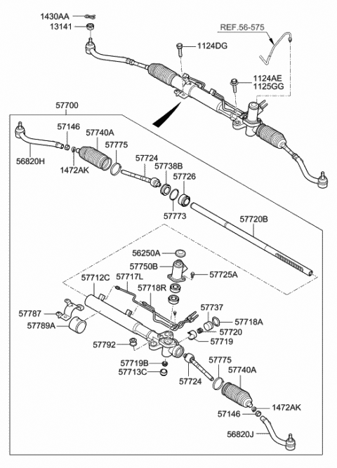 2008 Hyundai Veracruz End Assembly-Tie Rod,LH Diagram for 56821-2B000