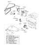 Diagram for Hyundai Water Pump Gasket - 25124-25001