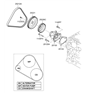 Diagram for Hyundai Drive Belt - 25212-23721