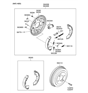 Diagram for Hyundai Parking Brake Shoe - 58305-1GA00