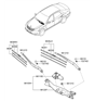 Diagram for Hyundai Equus Wiper Blade - 98360-3T000