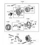 Diagram for Hyundai Alternator Pulley - 37321-37250