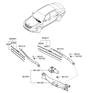 Diagram for Hyundai Equus Wiper Blade - 98350-3M100