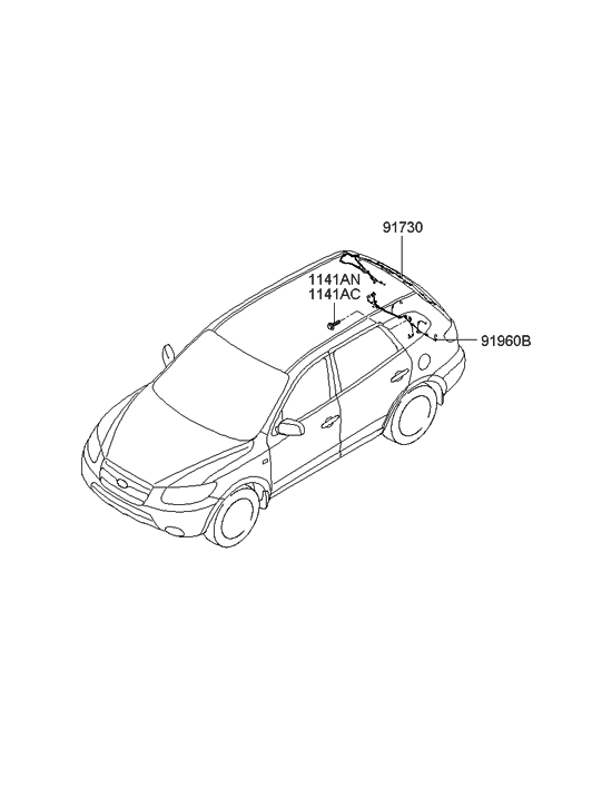 91691-2B010 Hyundai Wiring Assembly-Tail Gate Extension