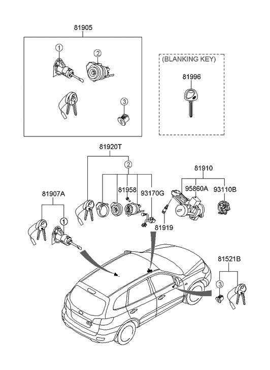 93170-2B100 Hyundai Switch Assembly-Door Warning