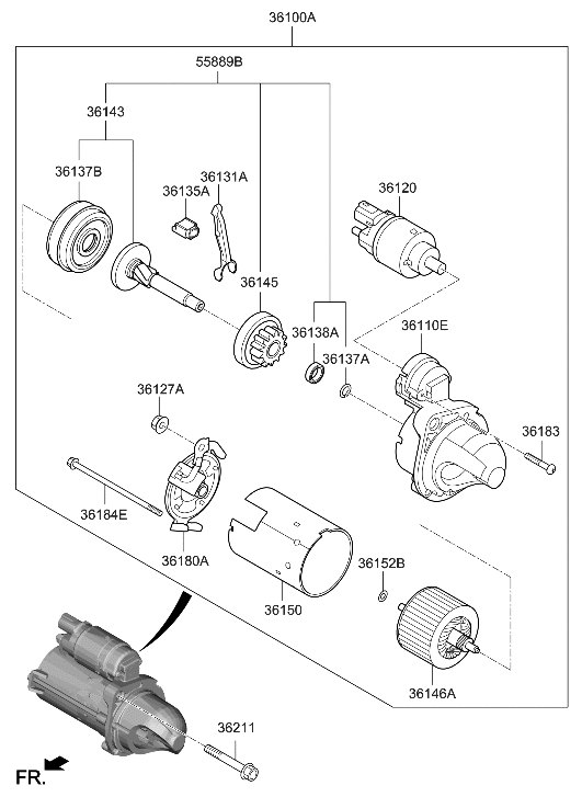 Hyundai 36140-2S000 Gear-Starter Reduction PINION