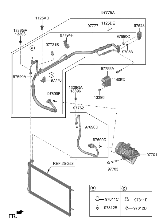 Hyundai 97775-L1950 TUBE ASSY-SUCTION & LIQUID