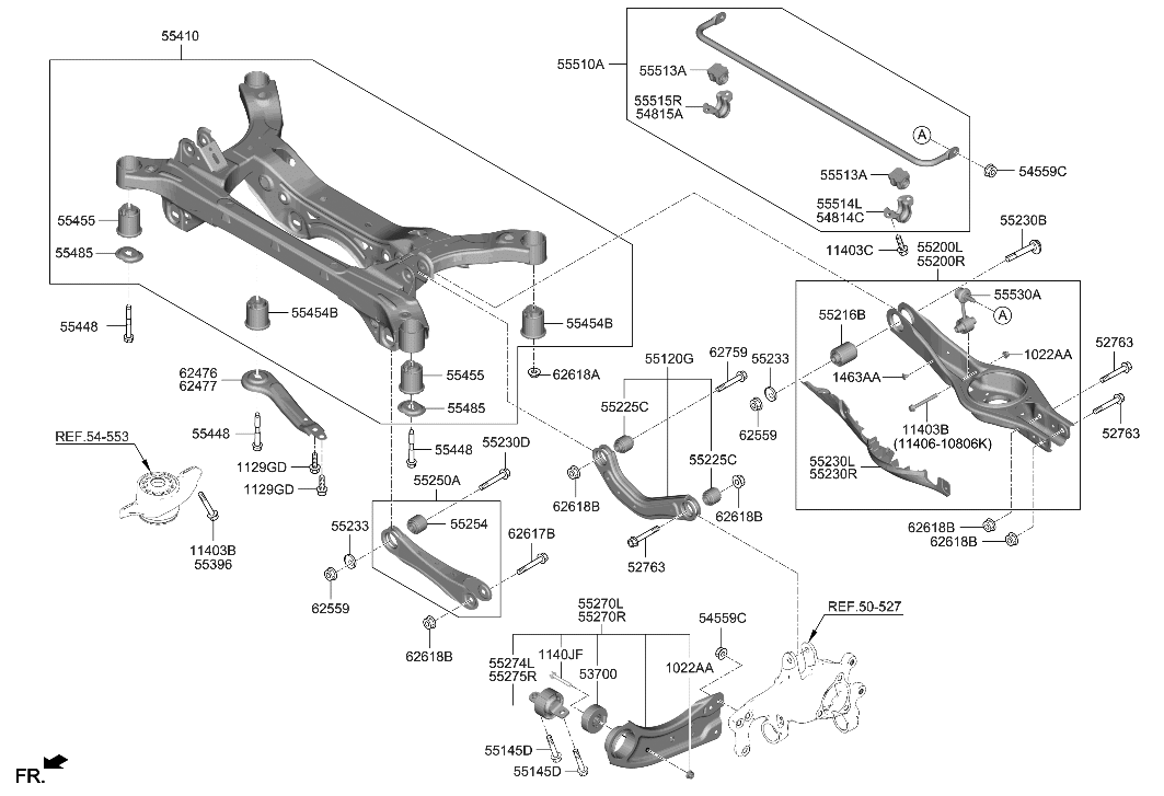 Hyundai 55270-L5000 Arm Assembly-RR Trailing Arm,LH