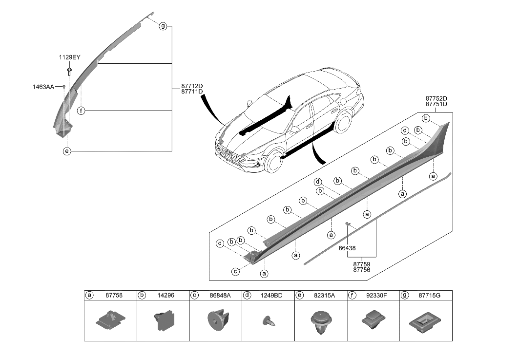 Hyundai 87752-L1300 MOULDING ASSY-SIDE SILL,RH