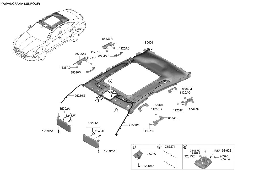 Hyundai 85340-G5200-YTH HANDLE ASSY-ROOF ASSIST REAR,L