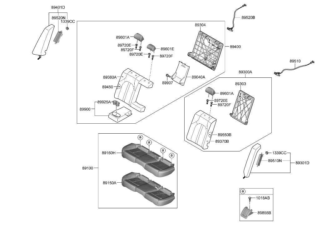 Hyundai 89900-L1510-VSM ARMREST Assembly-RR Seat Back