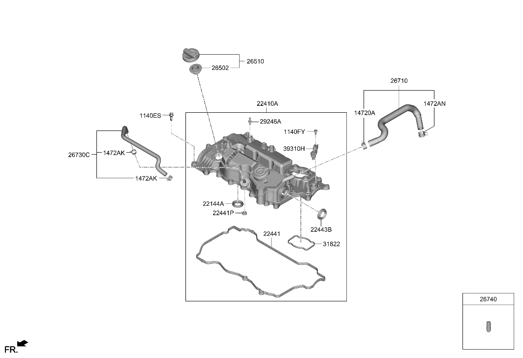 Hyundai 26730-2M800 Hose Assembly-Fresh Air