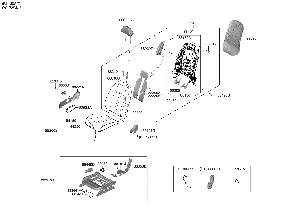 Hyundai 88260-L1490-VSV COVERING ASSY-FR CUSH,RH