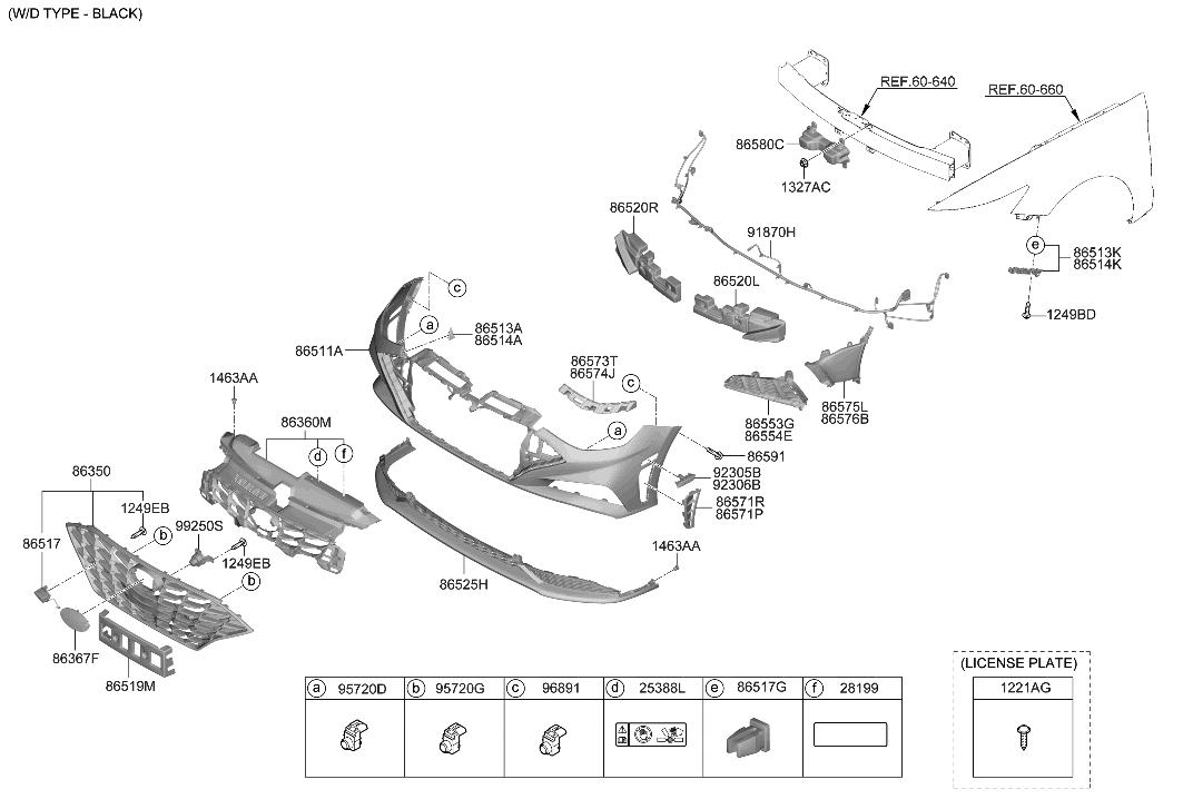 Hyundai 865C2-L1400 MOULDING-BUMPER,LOWER,RH