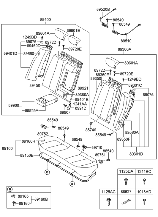 Hyundai 89925-2H000-9P Rear Seat Armrest Cup Holder Assembly