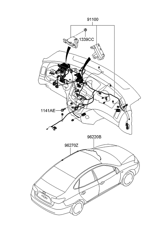 Hyundai 91150-2H221 Wiring Assembly-Main