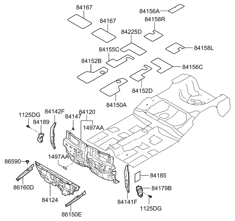 Hyundai 84125-2H000 Pad-ANTIVIBRATION Fl