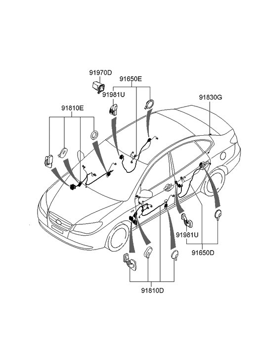 Hyundai 91610-2H010 Wiring Assembly-Front Door(Passenger)