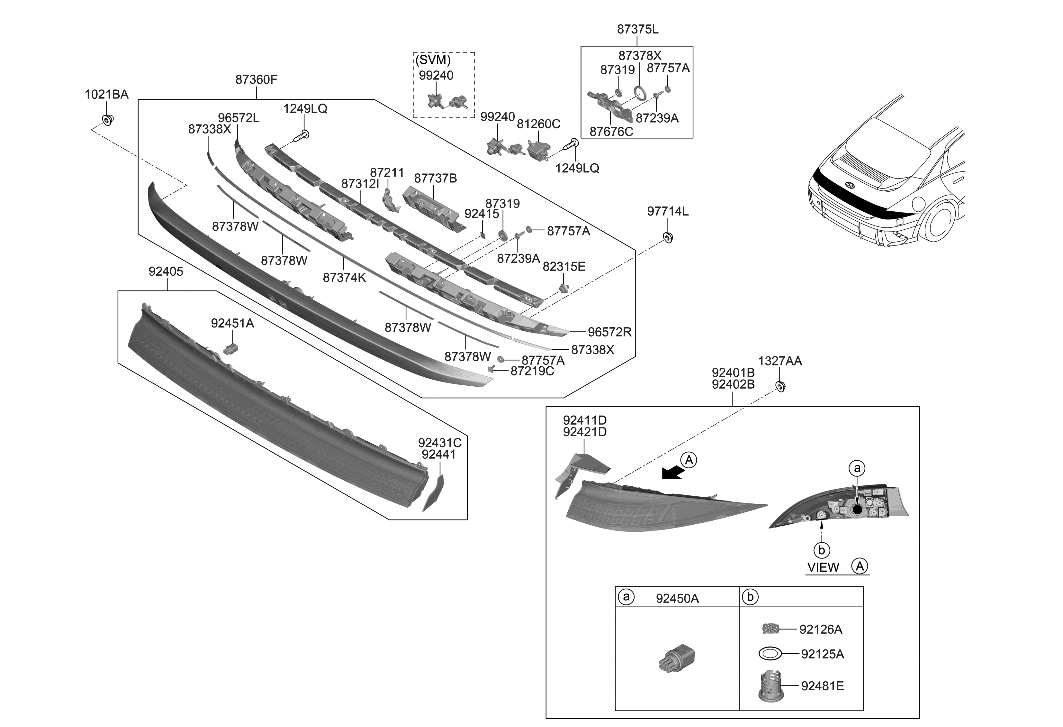 Hyundai 87361-KL000 GARNISH-TRUNK LID,UPR