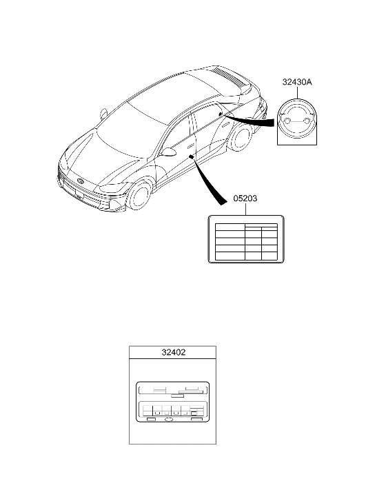 Hyundai 05203-KL310 LABEL-TIRE PRESSURE