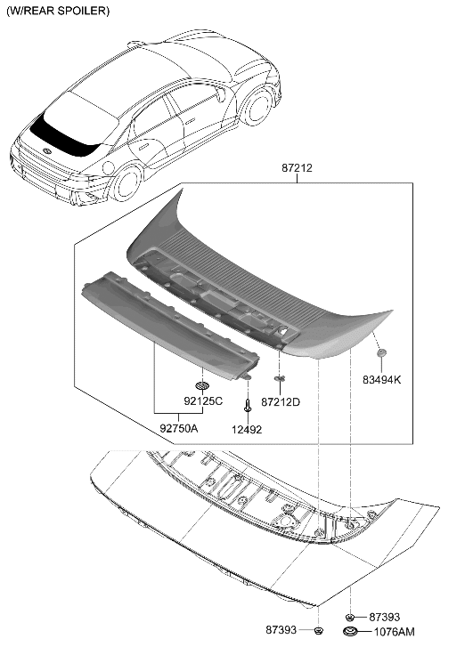 Hyundai 872C6-KL000 CAP-RR SPOILER