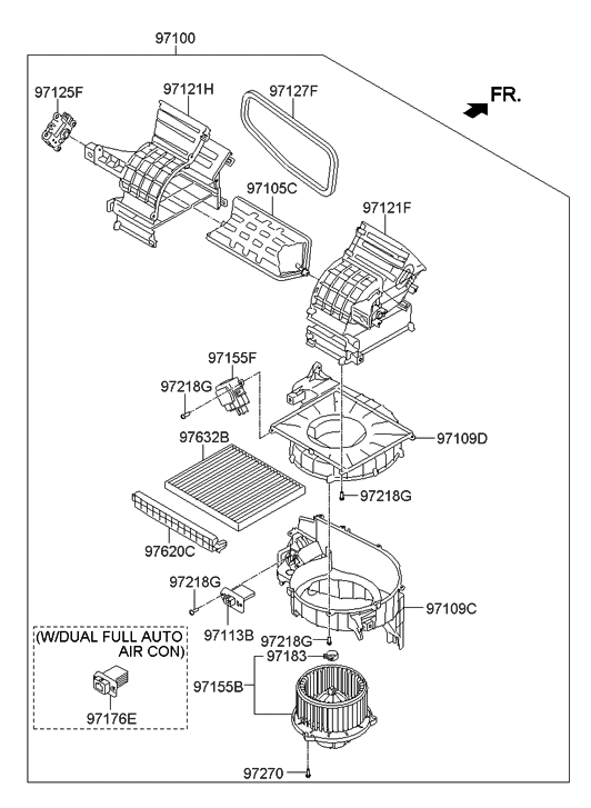 Hyundai 97100-2S070 Blower Unit