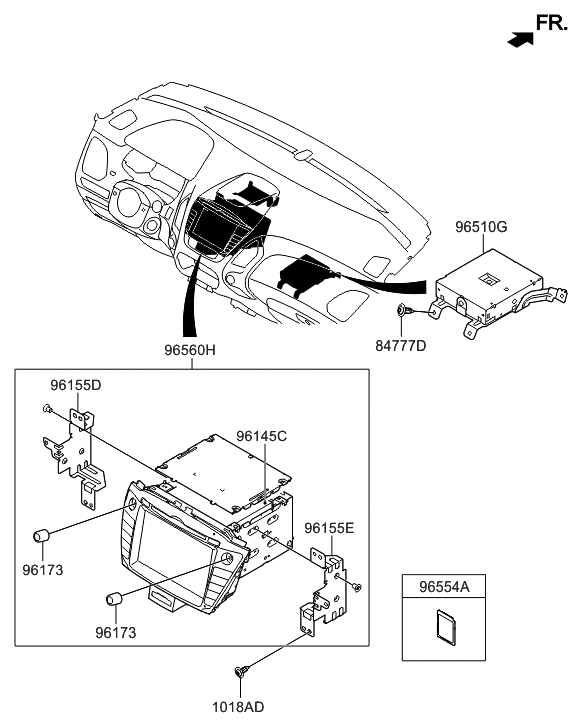 Hyundai 96560-2S701-TJNFL Reman Head Unit Assembly AVN