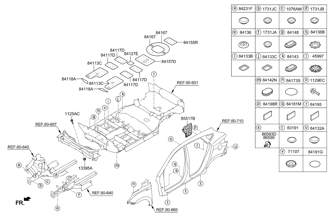 Hyundai 84157-2S000 Pad-Antivibration Rear Floor,Front