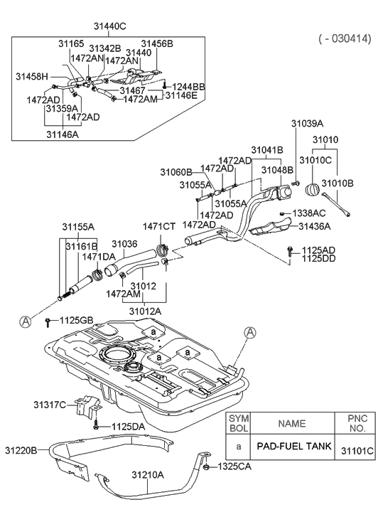 Hyundai 31049-25500 Protector-Filler Pipe