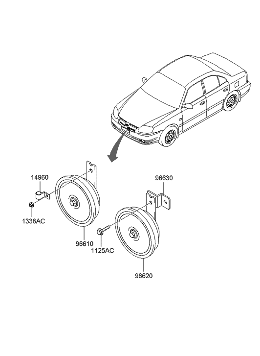 Hyundai 96620-25101 Bracket-Horn Mounting