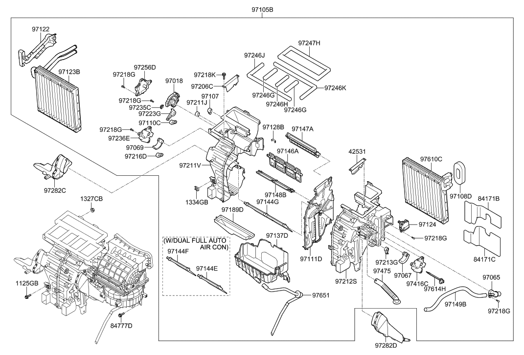 Hyundai 97205-A5AA0 Heater & Evaporator Assembly