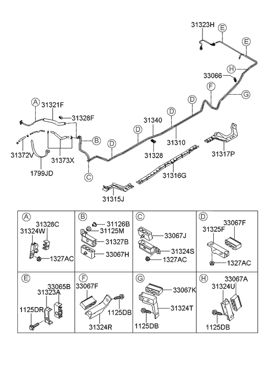 Hyundai 31328-3K100 Clip-Fuel Tube