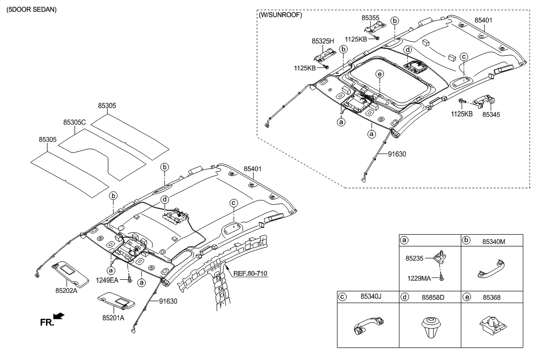 Hyundai 85301-1R420-VYF Headlining Assembly