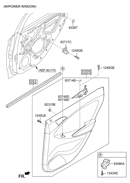 Hyundai 83308-1R030-TDB Panel Assembly-Rear Door Trim,RH