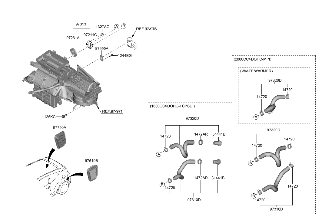 Hyundai 97312-J3100 Hose Assembly-Water Outlet