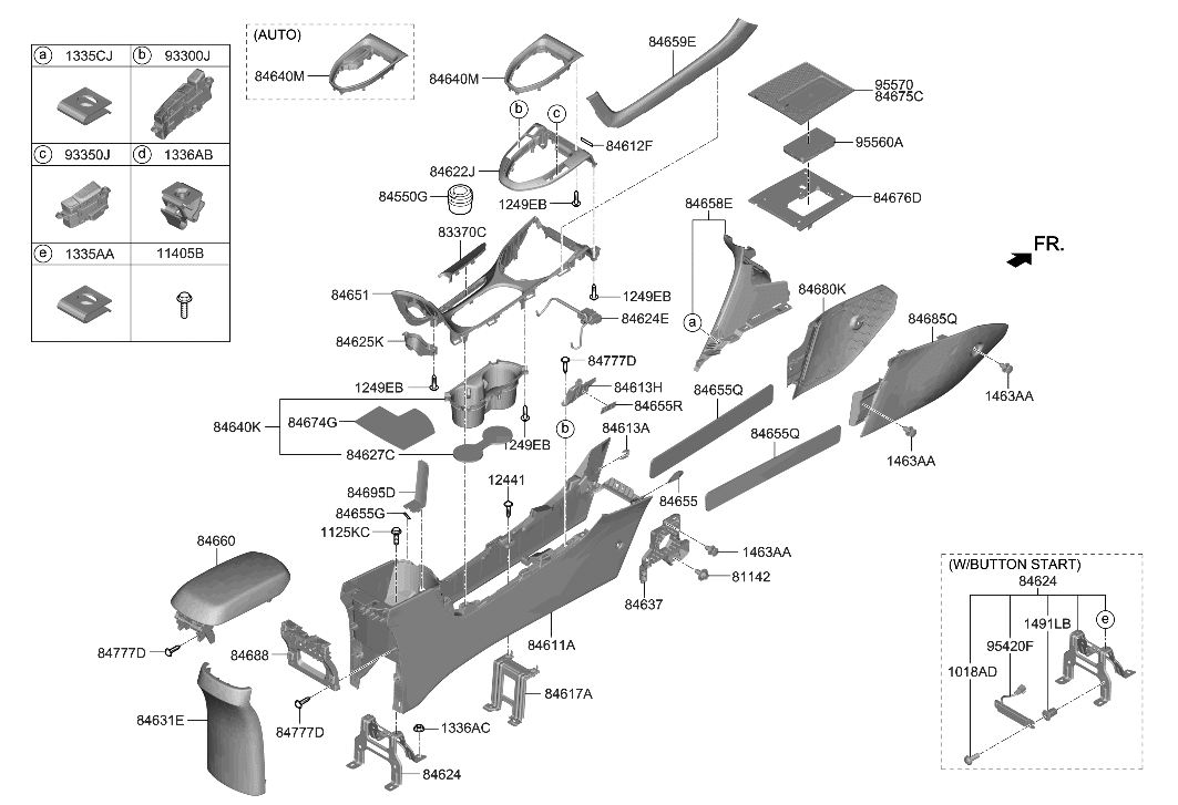 Hyundai 84660-J3000-NNB Console Armrest Assembly