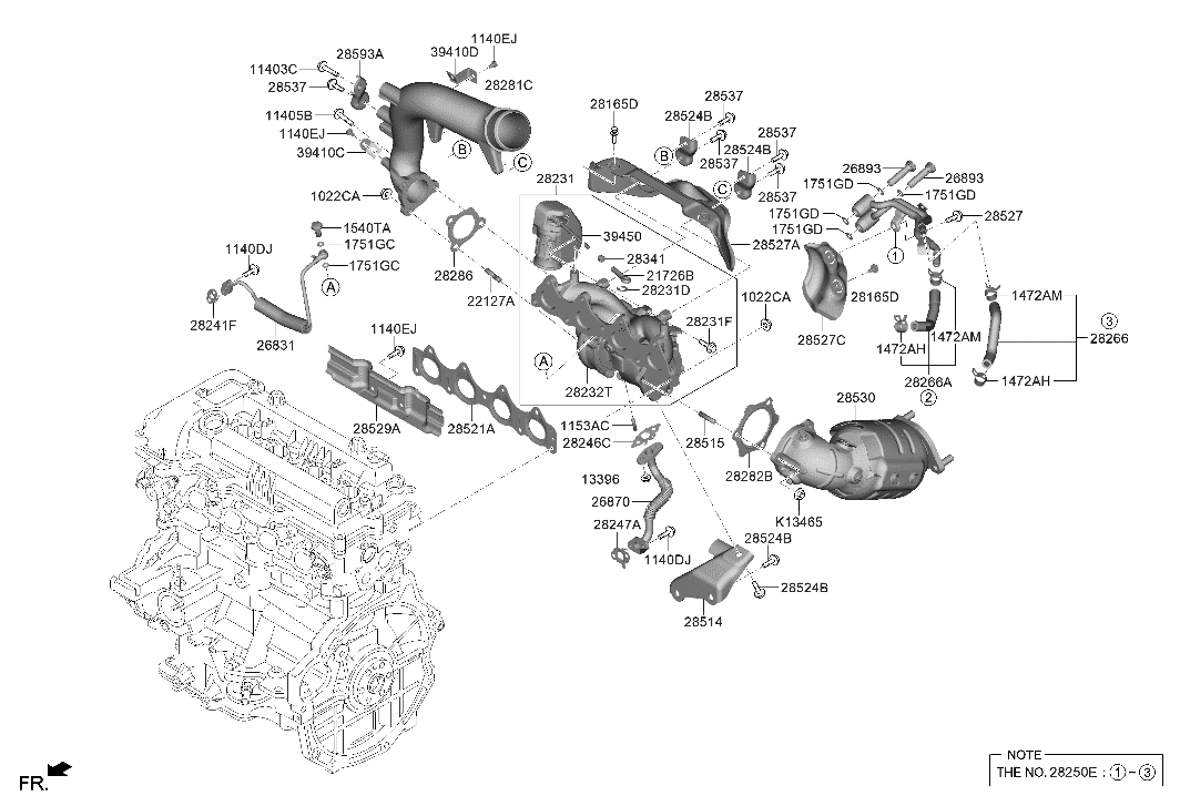 Hyundai 28231-2B767 Nut-Joint