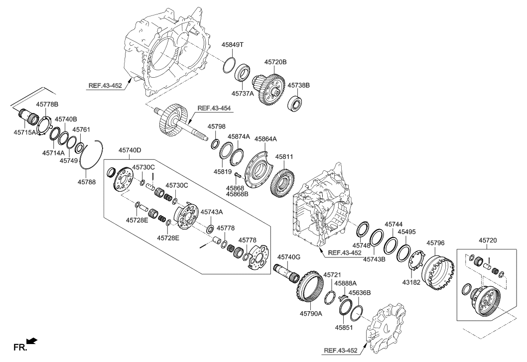 Hyundai 45720-2F013 Gear Kit-Automatic Transaxle Transfer Driven