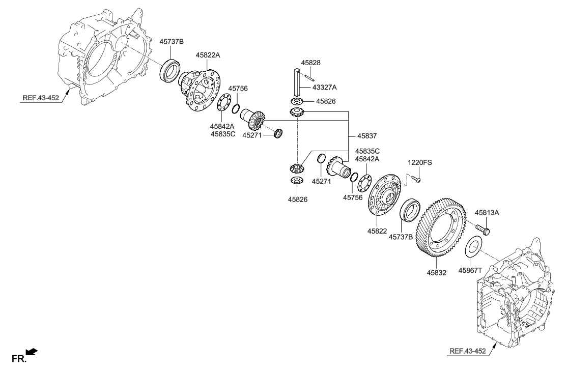 Hyundai 45832-2F030 Gear-Differential Drive