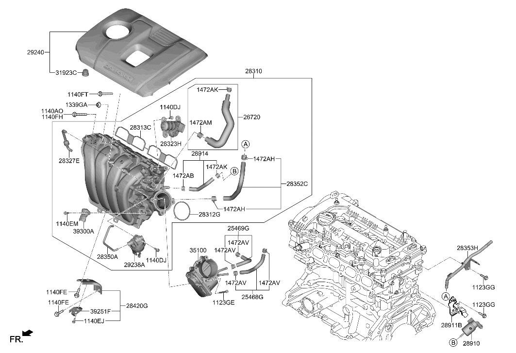 Hyundai 25457-2B750 Pipe-Water Return