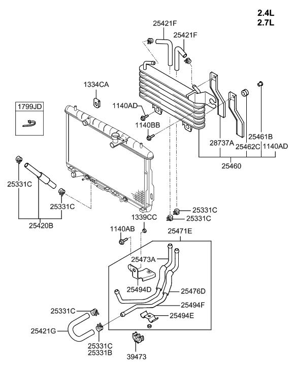 Hyundai 25463-26000 Bracket