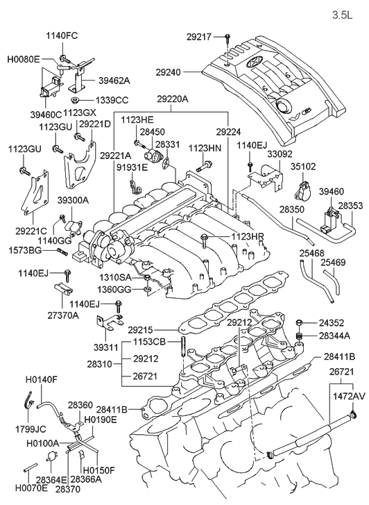 Hyundai 28323-35500 Nut