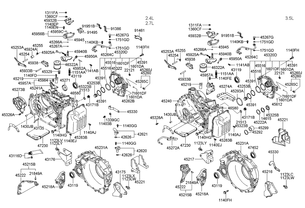 Hyundai 45240-39002 Case Assembly-Automatic Transaxle