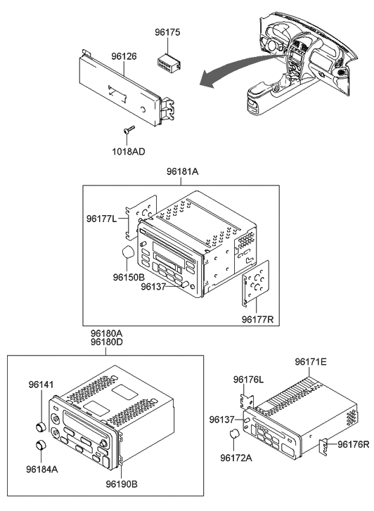 Hyundai 96170-26312-SF Head Module-Audio