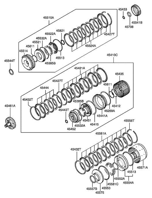 Hyundai 45522-39500 RETAINER-Under Drive Clutch Return Spring